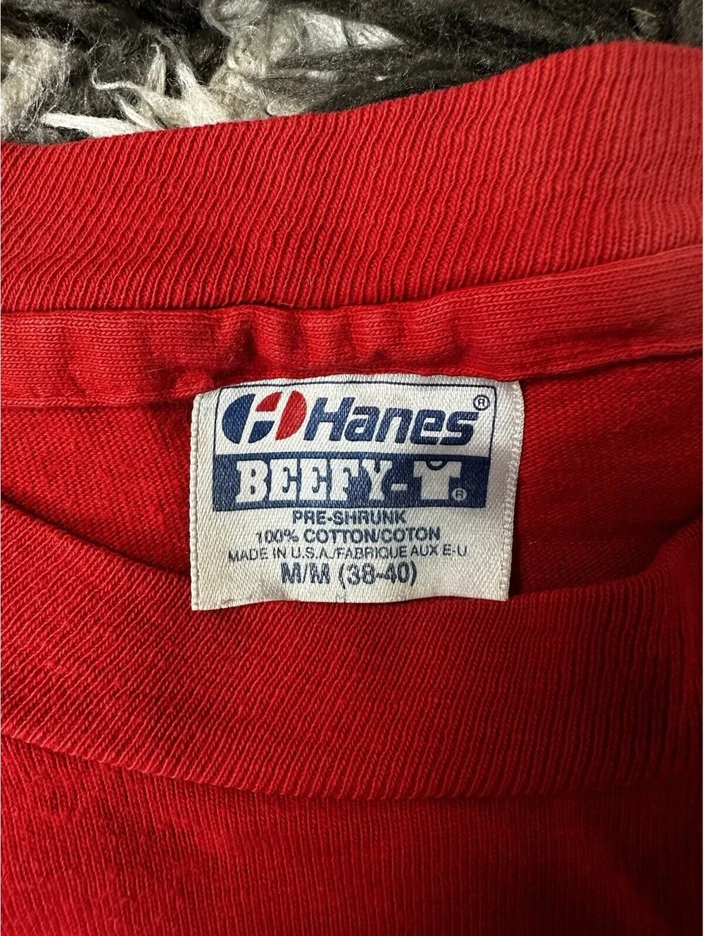 Vintage 90s Hanes Beefy-T Chariton Chargers Shirt Mens Medium Red Long Sleeve